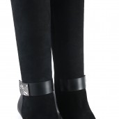 Дамски ботуши от естествен велур на висок ток Ingiliz - 5477