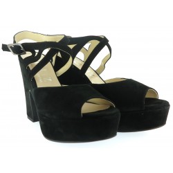 Дамски велурени сандали на платформа от естествена кожа Ingiliz 4229