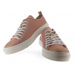 Дамски спортни обувки от естествена кожа Tara 18135 - пудра 