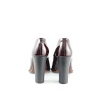 Дамски елегантни обувки от естествена кожа Ingiliz 16202-02 - Винено червени