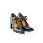 Дамски елегантни обувки от естествена кожа Ingiliz 16203-02 - Черни