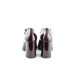 Дамски елегантни обувки от естествена кожа Ingiliz 16203-02 - Винено червено 