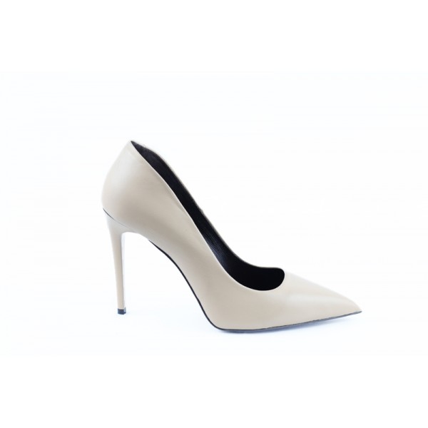 Дамски елегантни обувки от естествена кожа Ballezi 17303 - Мръсно бяло 