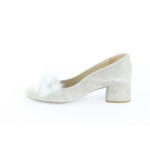 Дамски елегантни обувки от велур Tara 17316 - Мръсно бяло 