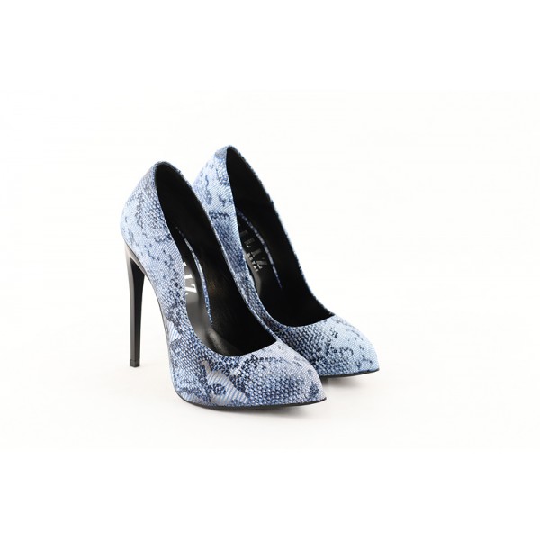 Дамски елегантни обувки от естествена кожа с цветен мотив Ingiliz 4295
