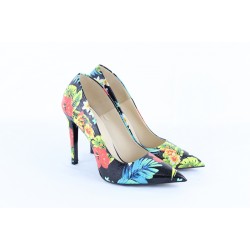 Дамски елегантни обувки от естествена кожа с цветен мотив Tara 18137 Дамски елегантни обувки от естествена кожа с цветен мотив Tara 18137